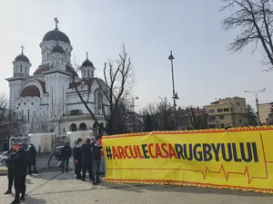 Suporterii rugby-ului au protestat din nou față de decizia luată de ministrul Sportului Eduard Novak Foto: NW