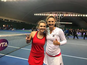 Simona Halep și Irina Begu. (Poză cu rol ilustrativ. Foto: Facebook / Irina Camelia Begu)