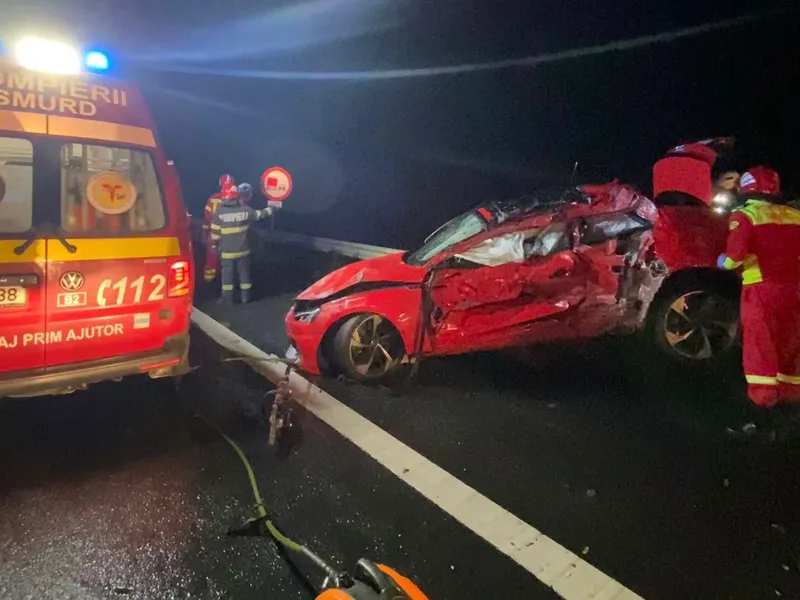 Un preot și-a luat Audi de sute de cai, a apăsat accelerația și a murit pe A1. Nu purta centura. / Foto: infotraficromania.ro