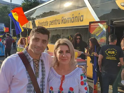 Gianina Șerban și George Simion/FOTO: facebook.com