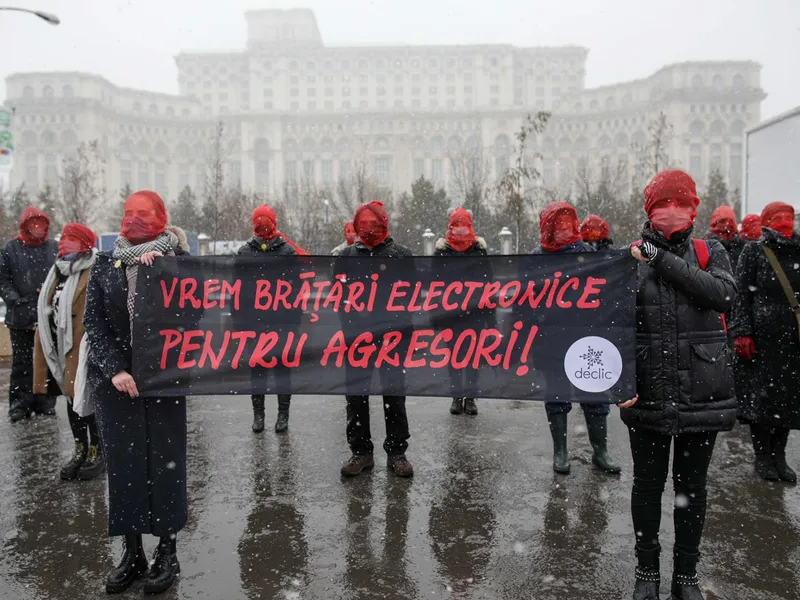 Protestul organizat în fața Palatului Parlamentului/FOTO: Inquam Photos/Octav Ganea