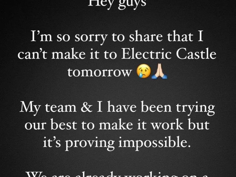 Mesajul lui Peggy Gou pentru fanii care o așteptau la Electric Castle - Foto: Captură de ecran/ Instagram