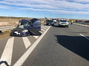 Accident pe autostradă - FOTO: Agerpres