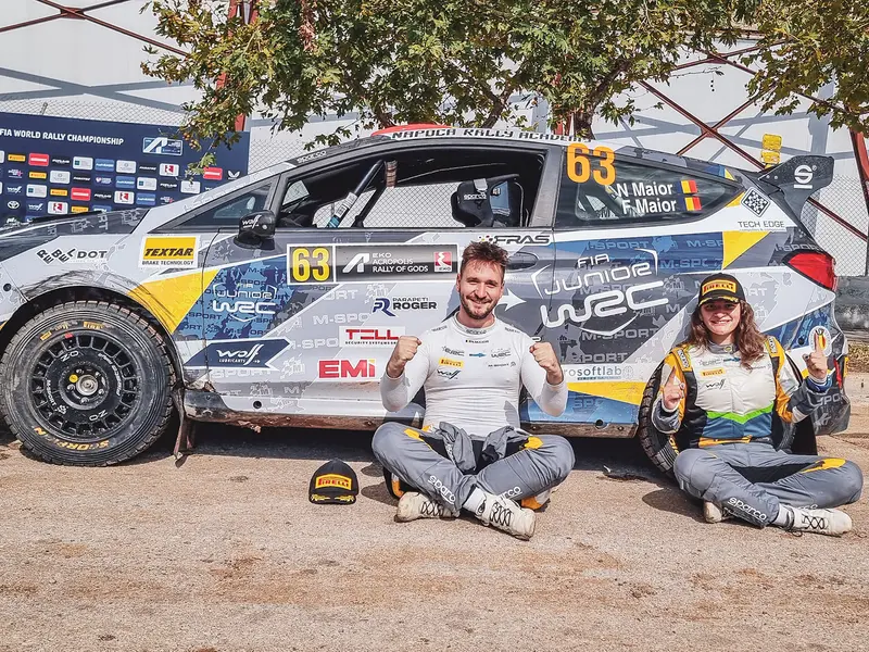 Doi români, frații Maior, au câștigat Raliul Acropolis și sunt VICECAMPIONI mondiali Junior WRC - Foto: Facebook/Norbert Maior