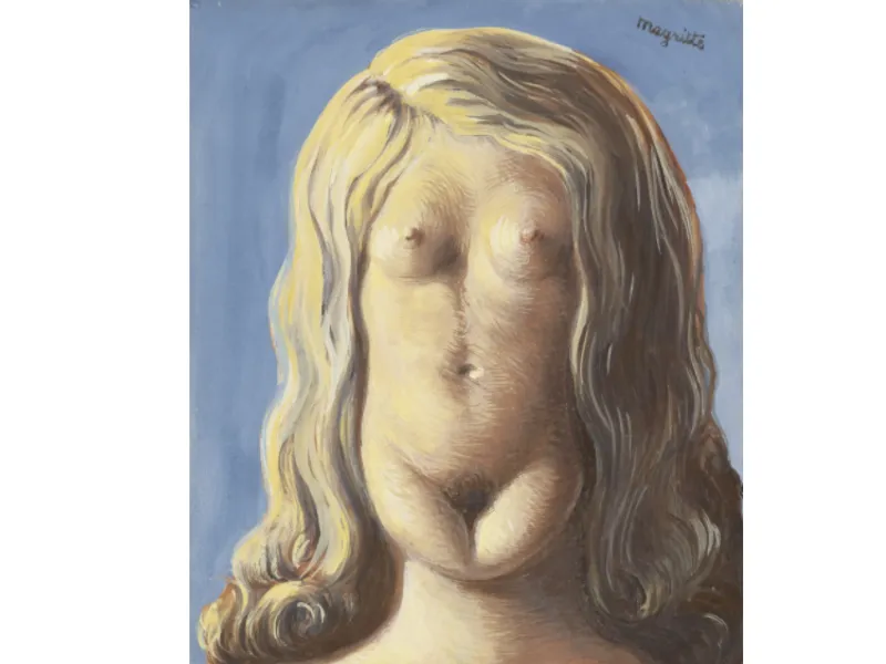 „Le viol”, un tablou semnat de pictorul suprarealist Rene Magritte, adjudecat cu +1.000.000 €. / Foto: sothebys.com