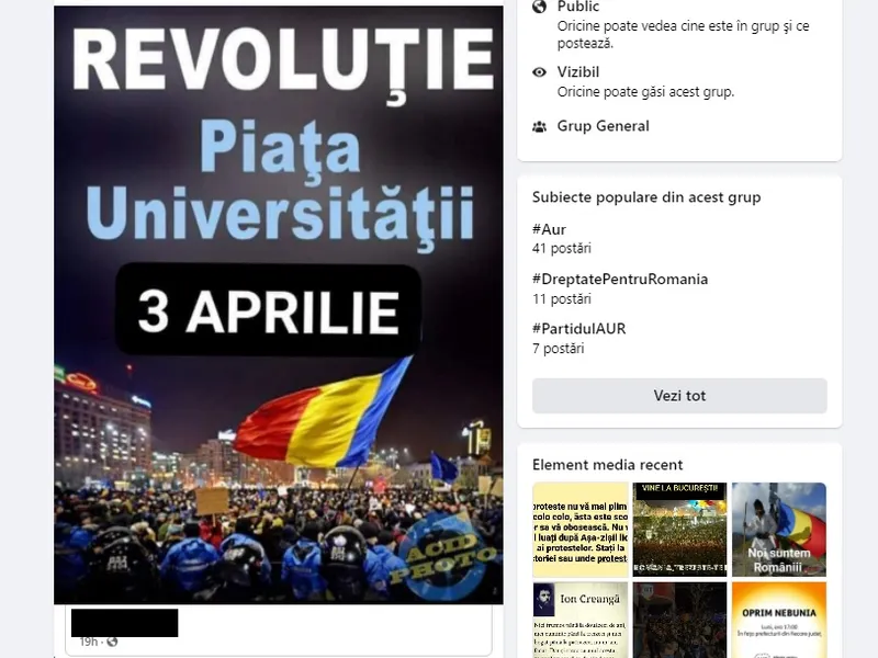 Fanii AUR nu se lasă: vorbesc în gupuri despre „o revoluție” anti-restricții în București. Sursa: Facebook