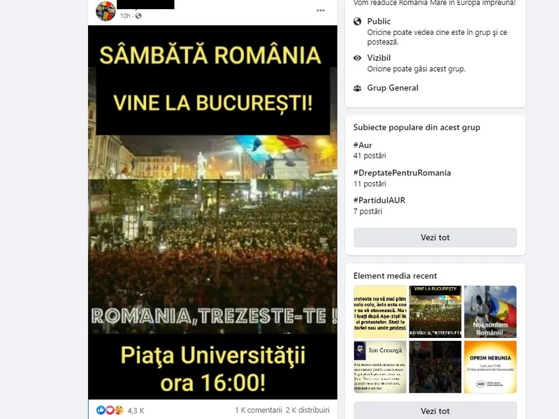 Fanii AUR nu se lasă: vorbesc în gupuri despre „o revoluție” anti-restricții în București. Sursa: Facebook