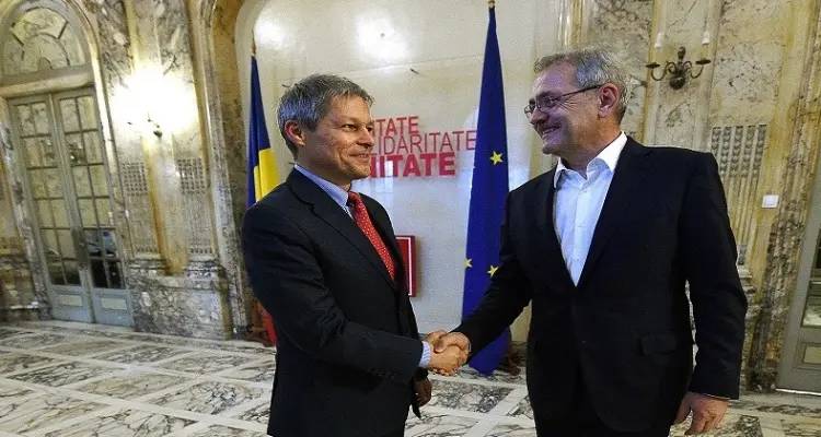 Cioloș nu a apucat să dea mâna și cu Ciolacu/FOTO: stirilekanald.ro