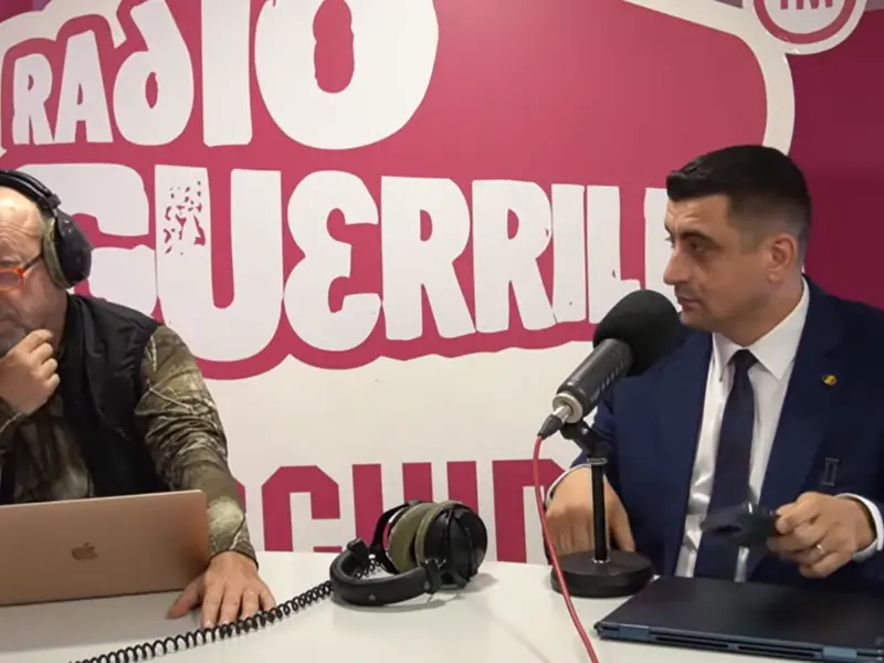 George Simion invitat al lui Liviu Mihaiu la Radio Guerilla. Sursă foto: captură video youtube