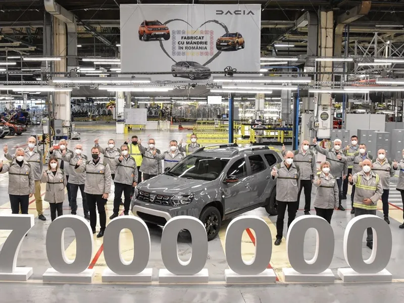 Uzina Dacia de la Mioveni a produs 7 milioane de autovehicule în 54 de ani. / Foto: Dacia