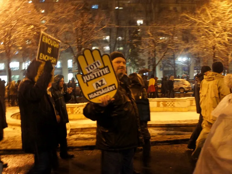 Peter Eckstein Kovacs la un protest pentru Justiție și anti-PSD Foto: Facebook