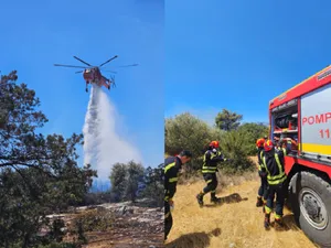 Pompierii români sting incendii în Grecia. Prima misiune: Kropia, lângă Attica de Est - Foto: IGSU