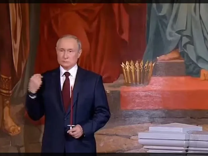 Putin nu a participat la slujba de Înviere/foto: captură video