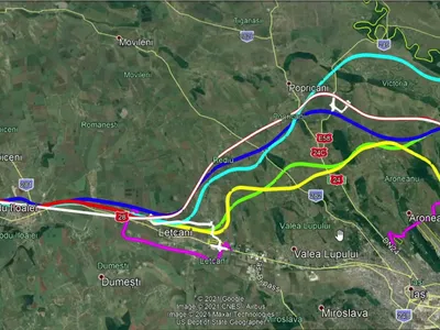 Visul celor 400 de kilometri de autostradă. 100 de kilometri îi faci în 3 ore pe drumurile actuale Foto: captură Google Earth