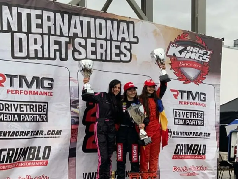 Alice Ene, românca de 14 ani încoronată „Regina Drift”-ului în Europa. / Foto: Motul Romania, Facebook