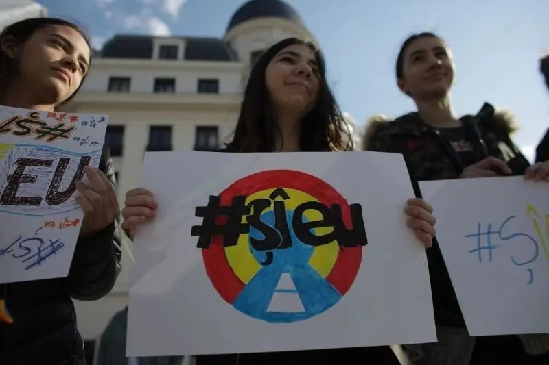 Protestul #șîeu a avut eco în toată țara. Aici, imagine din București. Foto Inquam Photos/Octav Ganea