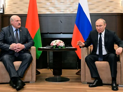 Președintele rus Vladimir Putin s-a întâlnit cu omologul său din Belarus, Aleksandr Lukaşenko. / Foto: Profimedia