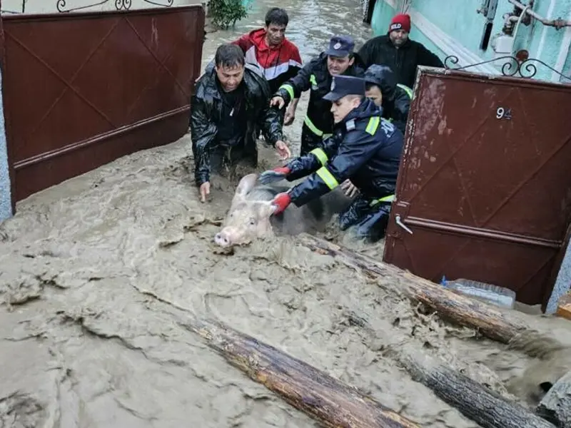 Potop, după o ploaie torențială de jumătate de oră. Mașini luate de ape pe străzi - Foto Arhivă / imagine cu caracter ilustrativ