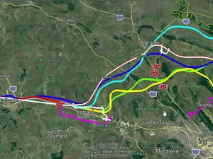 Visul celor 400 de kilometri de autostradă. 100 de kilometri îi faci în 3 ore pe drumurile actuale Foto: captură Google Earth