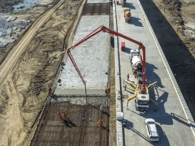 Şantierul autostrăzii A7, la traversarea râului Buzău,, în zona Vadu Paşii - Foto: INQUAM PHOTOS/Casian Mitu (Imagine cu rol ilustrativ)