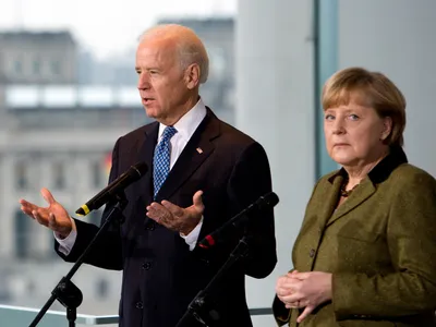 Joe Biden și Angela Merkel/FOTO: cbsnews.com