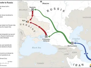 Rusia a primit sute de drone kamikaze din Iran, via Marea Caspică, pentru a bombarda Ucraina - Foto: Profimedia Images