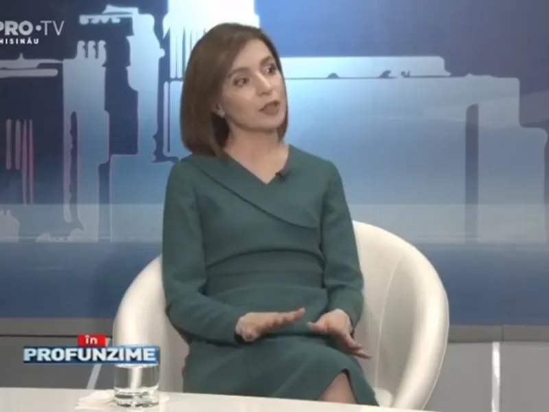 Maia Sandu, președinta Republicii Moldova. Sursă imagine: Facebook Protv Chișinău