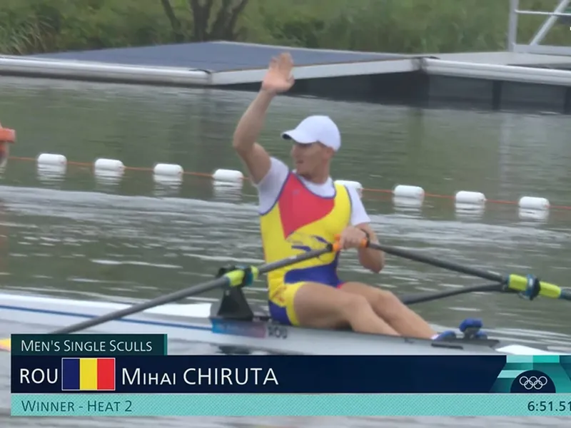 JO 2024 Paris: Mihai Chiruță s-a calificat, de pe primul loc, în sferturi la simplu canotaj - Foto: captura TV(imagine cu rol ilustrativ)