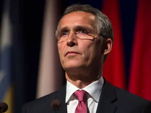 Secretarul general al NATO, Jens Stoltenberg, adresându-se AP NATO, la Stavanger, în 2015 - Foto: Flickr/Stortinget