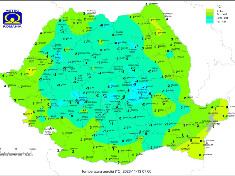 Temperaturi negative ]în marile orașe - Foto: FACEBOOK / Meteoplus