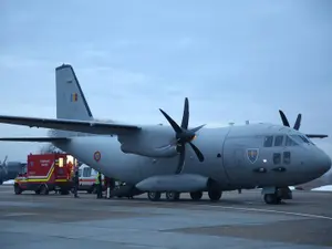 Aeronava C27J Spartan care transportă pacienți/FOTO: Facebook