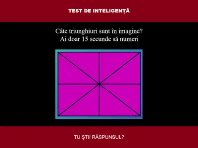 TEST DE INTELIGENȚĂ Câte triunghiuri sunt în imagine? Ai doar 15 secunde să numeri - Foto: Colaj Newsweek / Brightside.me