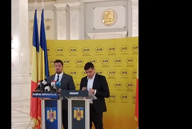 Șefii AUR, George Simion și Claudiu Târziu, sunt nemulțumiți de măsurile restrictive. Sursa: Facebook