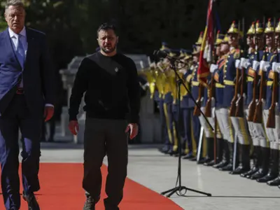 Preşedintele Klaus Iohannis a declarat marţi că a discutat cu preşedintele Ucrainei, Volodimir Zelenski, despre protecţia drepturilor minorităţilor naţionale. FOTO: Inquam Photos/ Octav Ganea