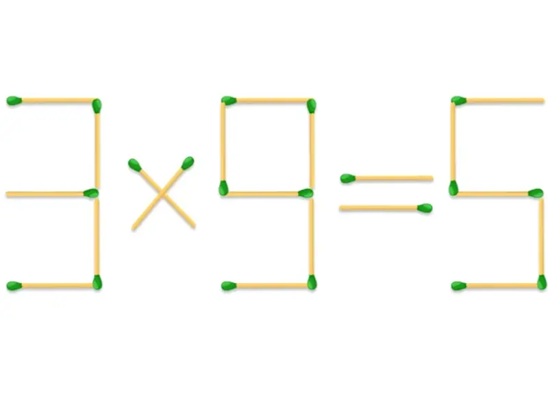 TEST DE INTELIGENȚĂ Corectează ecuația 3x9=5, mutând un singur chibrit. Ai 10 secunde la dispoziție - Foto: mindyourlogic.com