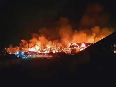 Incendiu puternic la Hanu Vânătorului, județul Galați. / Foto: Facebook