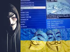 Hackerii Anonymous au spart canelele TV din Rusia și arată pierderile rușilor din Ucraina - FOTO: Twitter/Anonymous