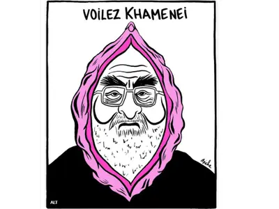 Din cauza unor caricaturi Charlie Hebdo considerate insultătoare, Iranul închide un institut francez - Foto: Twitter