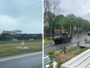 „Anakonda 23”. Convoi cu zeci de blindate ale Armatei României pe străzile din Oradea. Unde se duc? - Foto: Facebook / Info Trafic Bihor & Oradea