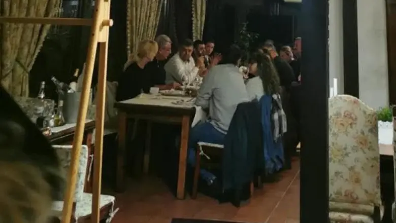 Marcel Ciolacu, surprins la un restaurant din Sărata Monteoru, jud. Buzău, cu încă 10 persoane la masă