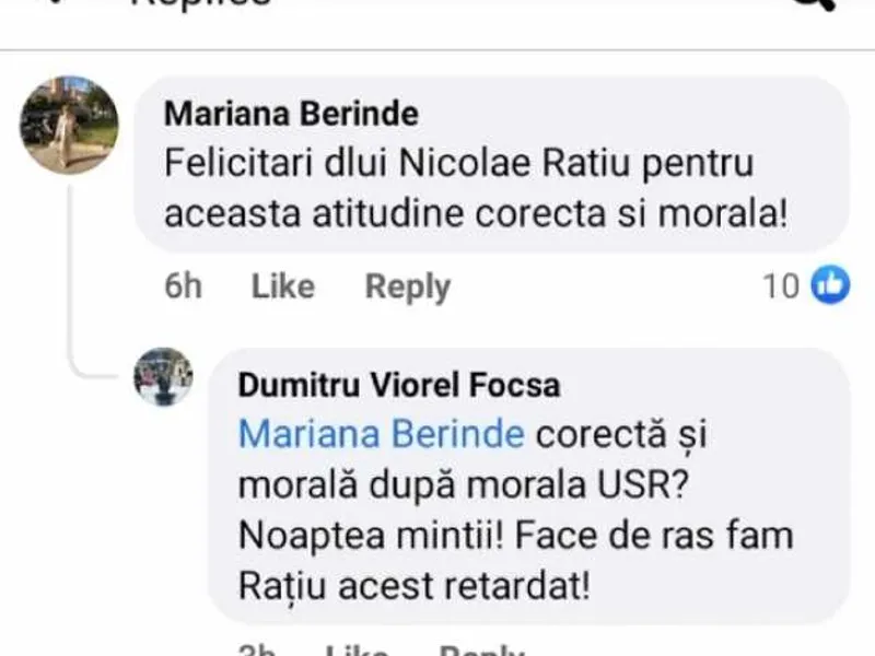 Așa se exprimă deputatul AUR Viorel Focșa, pe Facebook. Între timp, acesta și-a șters postarea. Captură foto: Realitatea.net