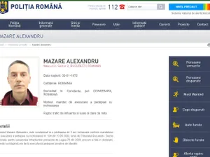 Alexandru Mazăre, dat în urmărire națională / FOTO: captură politiaromana.ro