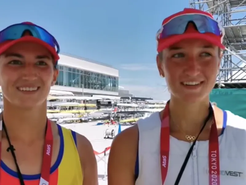 Echipajele de dublu vâsle ale României, feminin şi masculin, în semifinale la JO Tokyo/FOTO: Facebook/COSR