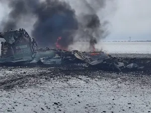 Forțelor Unite ale Ucrainei au doborât un alt bombardier rusesc Su-34, în Odesa/FOTO: Twitter