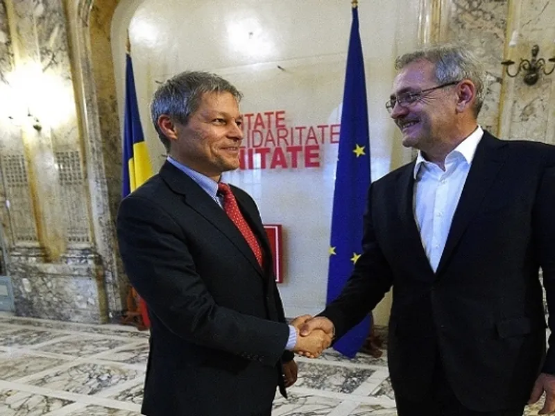 Cioloș nu a apucat să dea mâna și cu Ciolacu/FOTO: stirilekanald.ro