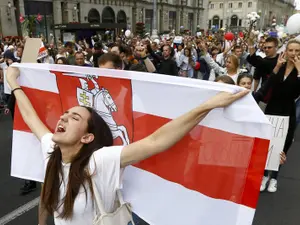 Fotografie de la protestele din zilele anterioare, din Bielorusia