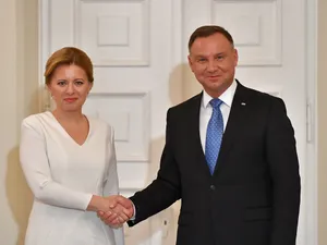 Preşedinta slovacă Zuzana Caputova şi omologul ei polonez Andrzej Duda. / Foto: polskieradio.pl