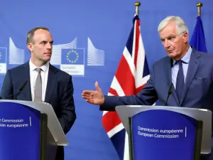 Dominic Raab și Michel Barnier(dreapta)/ Foto: Guliver/Getty Images