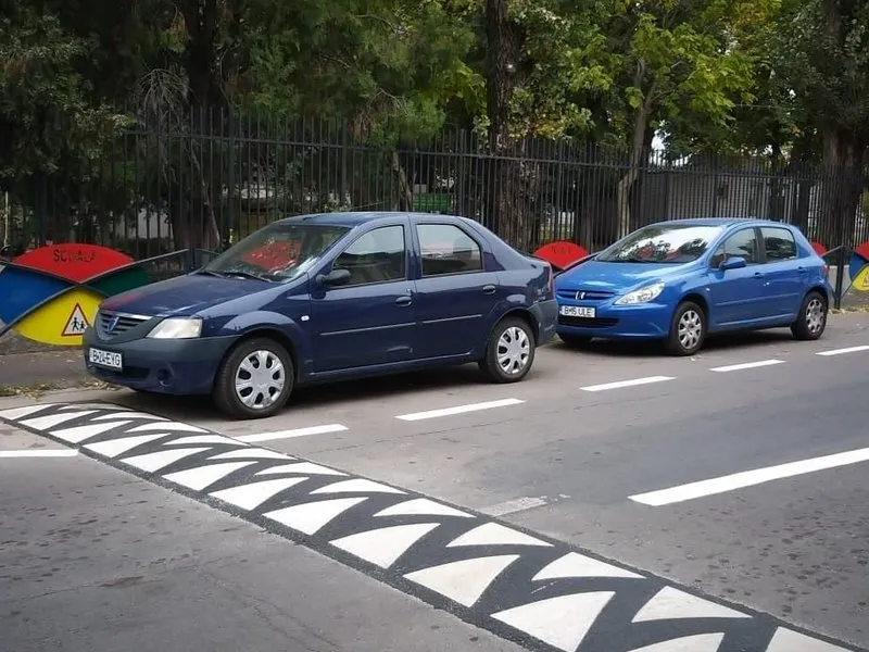 Sectorul 1 se umple de „jandarmi din asfalt”. Poliția Rutieră a avizat limitatoarele de viteză. / Foto: Clotilde Armand, Facebook