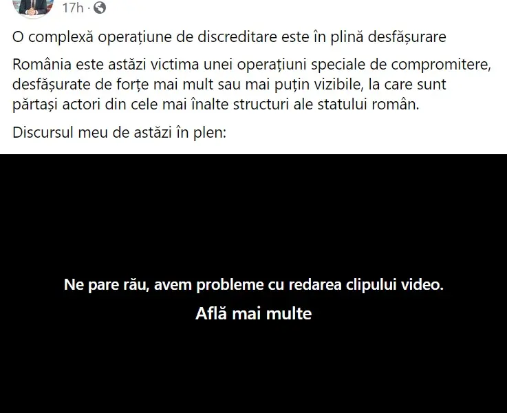 Târziu (AUR) preia discursul ActiveNews pentru a se apăra de acuzațiile de antisemitism. Captură video din discursul lui Târziu din Parlament. Sursa: Facebook